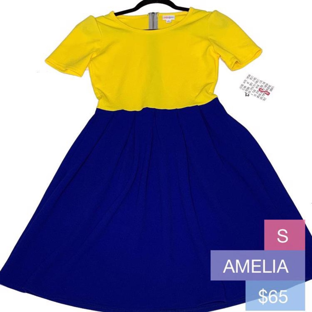 LuLaRoe Amelia Dress Spring Snow White Small
